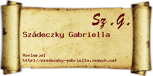 Szádeczky Gabriella névjegykártya
